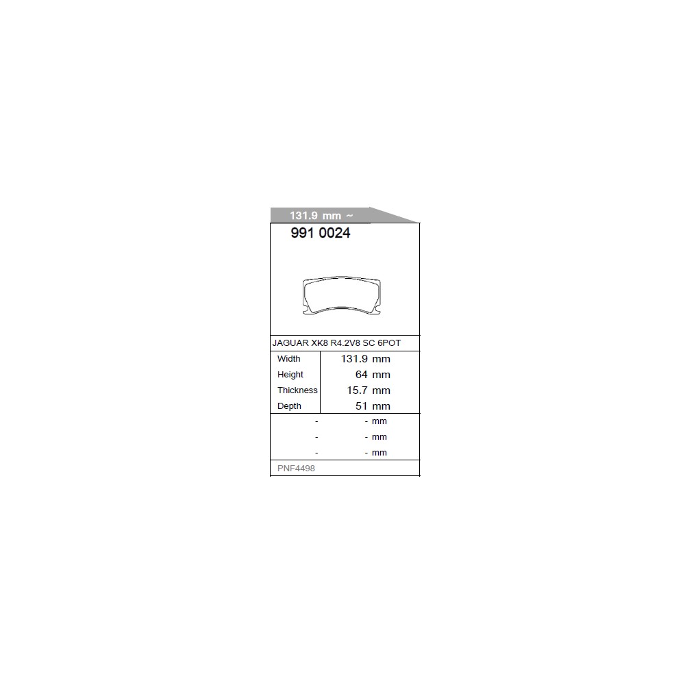 Plaquettes ALCON REVO 4 et  6 pistons Dixcel PNF4498