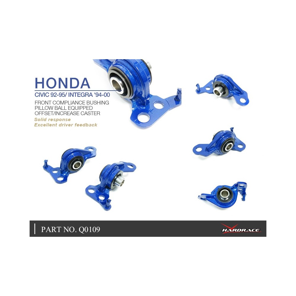 HONDA CIVIC 92-95/ INTEGRA '94-00 FRONT COMPLIANCE BUSHING (PILLOW BALL) OFFSET/INCREASE CASTER - 2PCS/SET