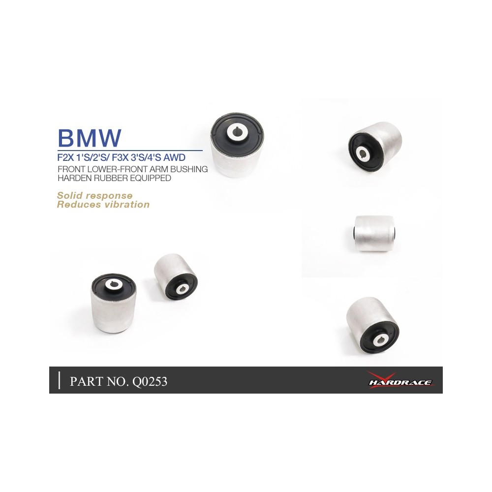 BMW F2X 1'S/2'S/ F3X 3'S/4'S AWD FRONT LOWER-FRONT ARM(CURVE ARM) BUSHING (HARDEN RUBBER) - 2PCS/SET