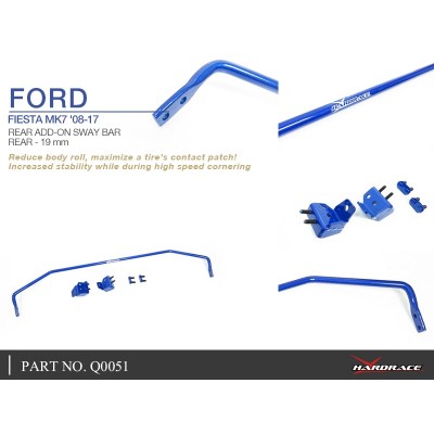 FORD FIESTA MK7 '08-17 REAR ADD-ON SWAY BAR 19MM - 5PCS/SET