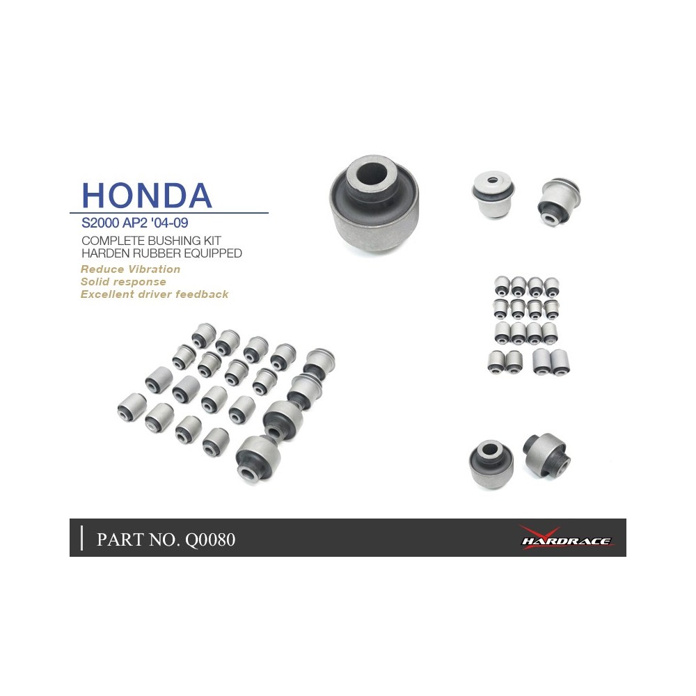 HONDA S2000 AP2 '04-09 COMPLETE BUSHING KIT (HARDEN RUBBER) 20PCS/SET (WITHOUT REAR LOWER- FRONT)