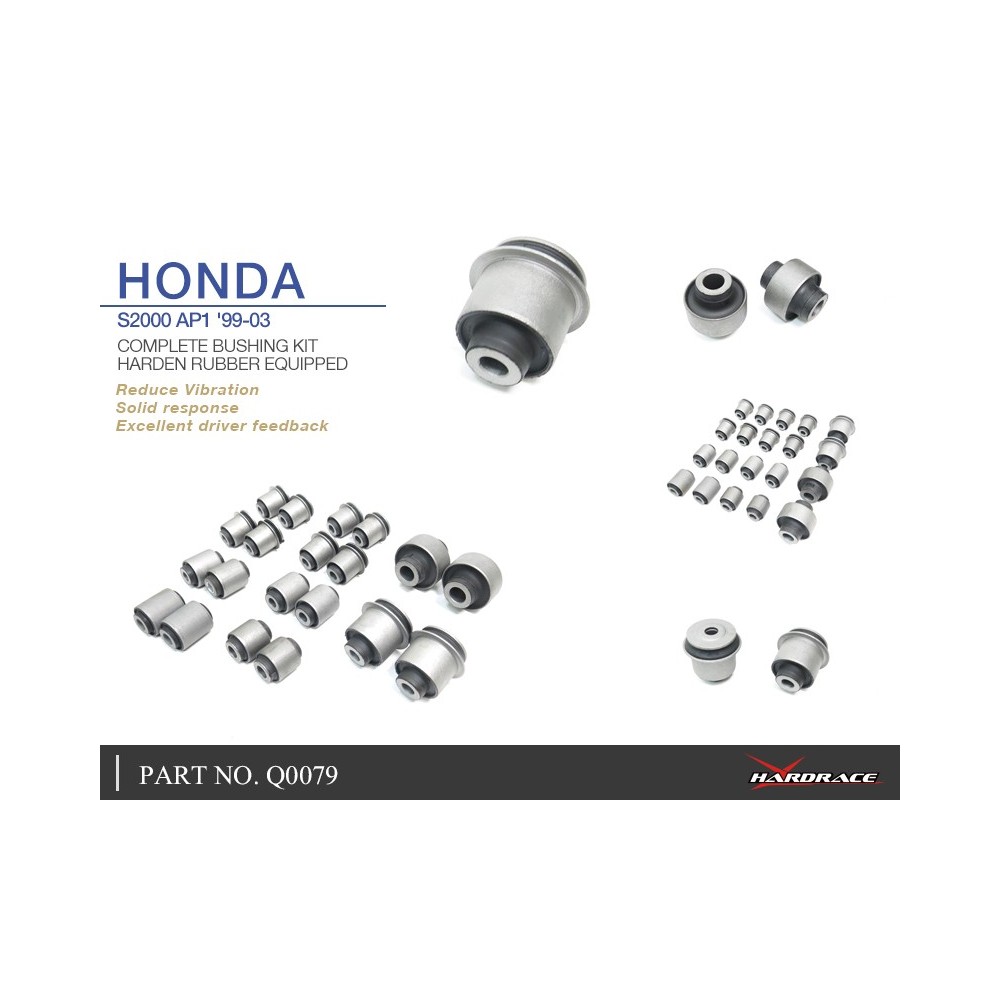 HONDA S2000 AP1 '99-03 COMPLETE BUSHING KIT (HARDEN RUBBER) 20PCS/SET (WITHOUT REAR LOWER- FRONT)