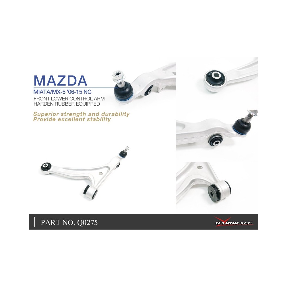 MAZDA MIATA/MX-5 '06-15 NC/RX-8 '03-12 FRONT LOWER CONTROL ARM (HARDEN RUBBER) - 2PCS/SET