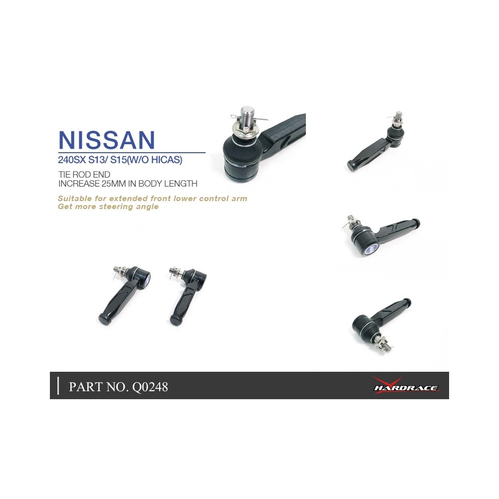NISSAN 240SX S13/ S15(W/O HICAS) TIE ROD END (INCREASE 25MM IN BODY LENGTH) - 2PCS/SET