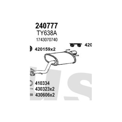 Silencieux Lexus IS200/300  Berline