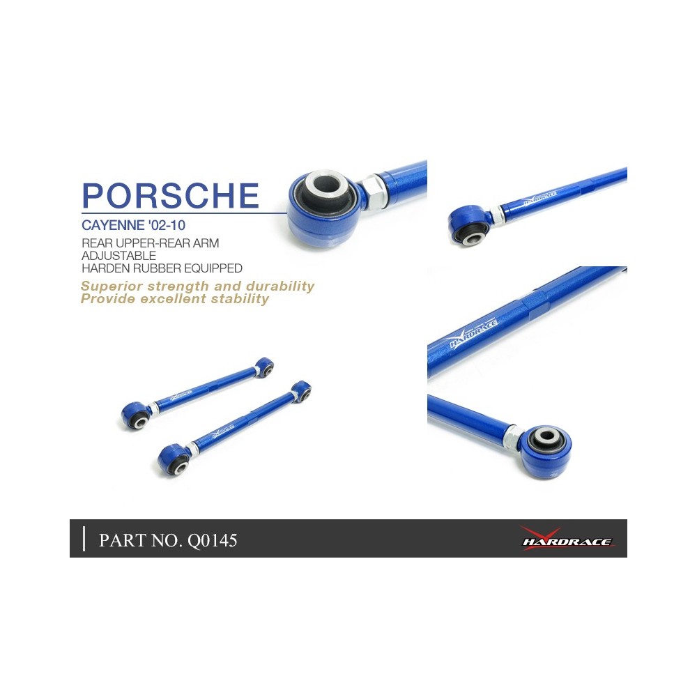 PORSCHE CAYENNE '02-10 REAR UPPER-REAR ARM - ADJUSTABLE (HARDEN RUBBER) - 2PCS/SET