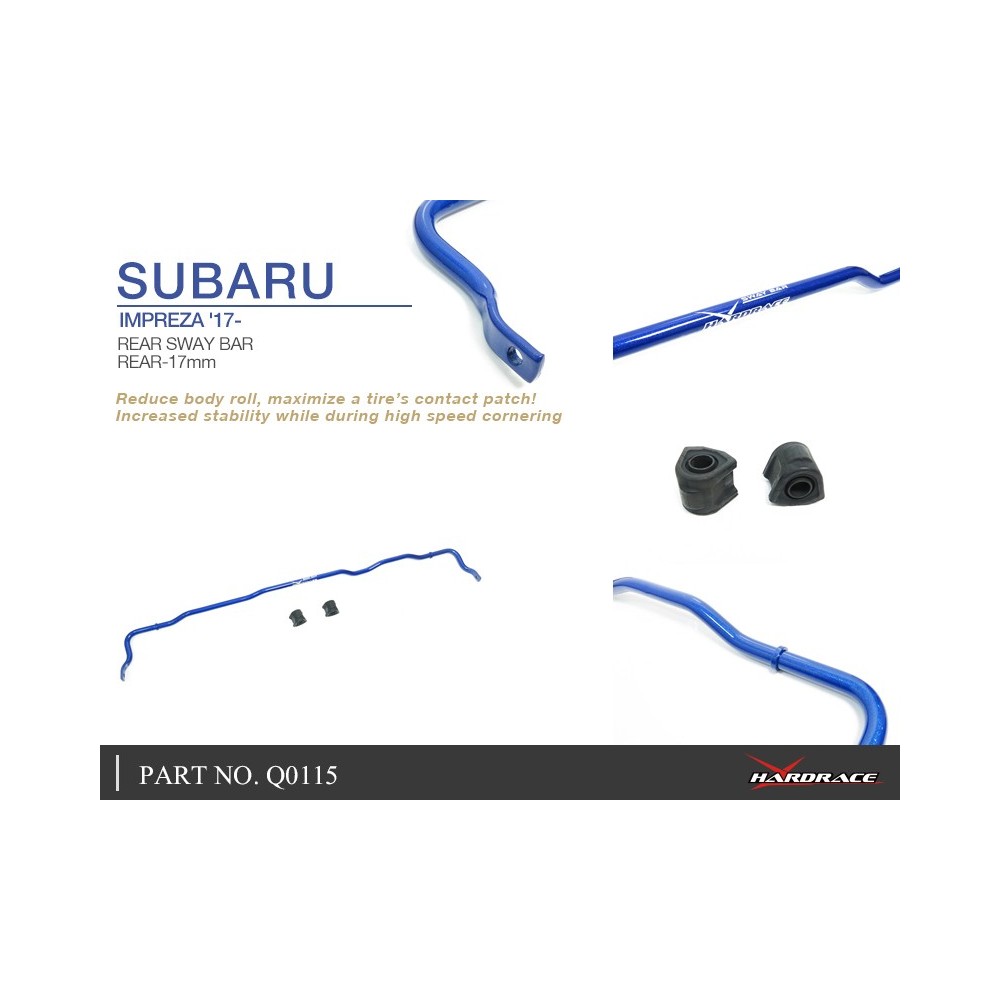 SUBARU IMPREZA '17- REAR SWAY BAR 17MM - 3PCS/SET