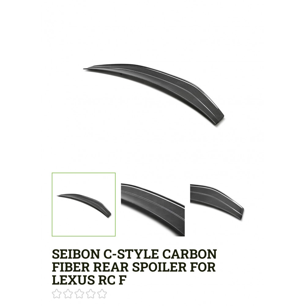 C-STYLE CARBON FIBER REAR SPOILER pour 2015-2022 LEXUS RC F