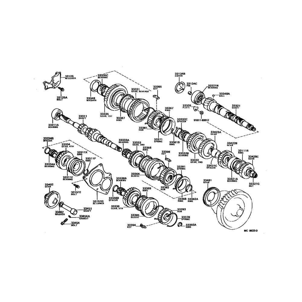 Jeu de roulements de boite de vitesse corolla ae82 4AGE
