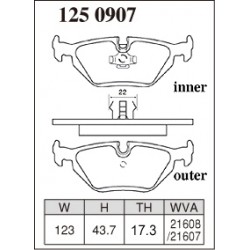 Plaquettes arrieres BMW E36 325i Dixcel