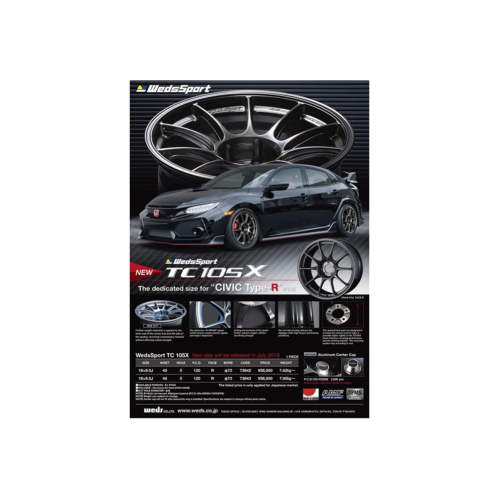 TC105X  18x9 ET45 5x120 Civic R FK8