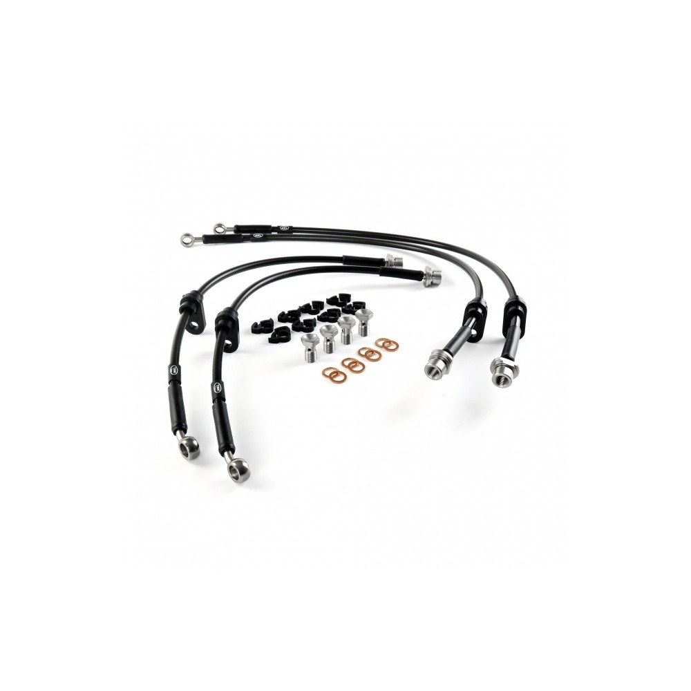 Jeu de durites aviations noires Toyota MR-S inox