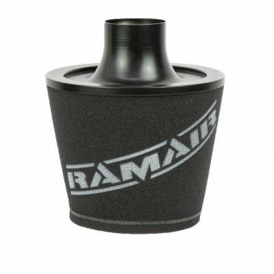 Ramair Foam Jet Stream Large Cone Air Filter 70mm (2.75inch) OD Black with Silicone Coupler