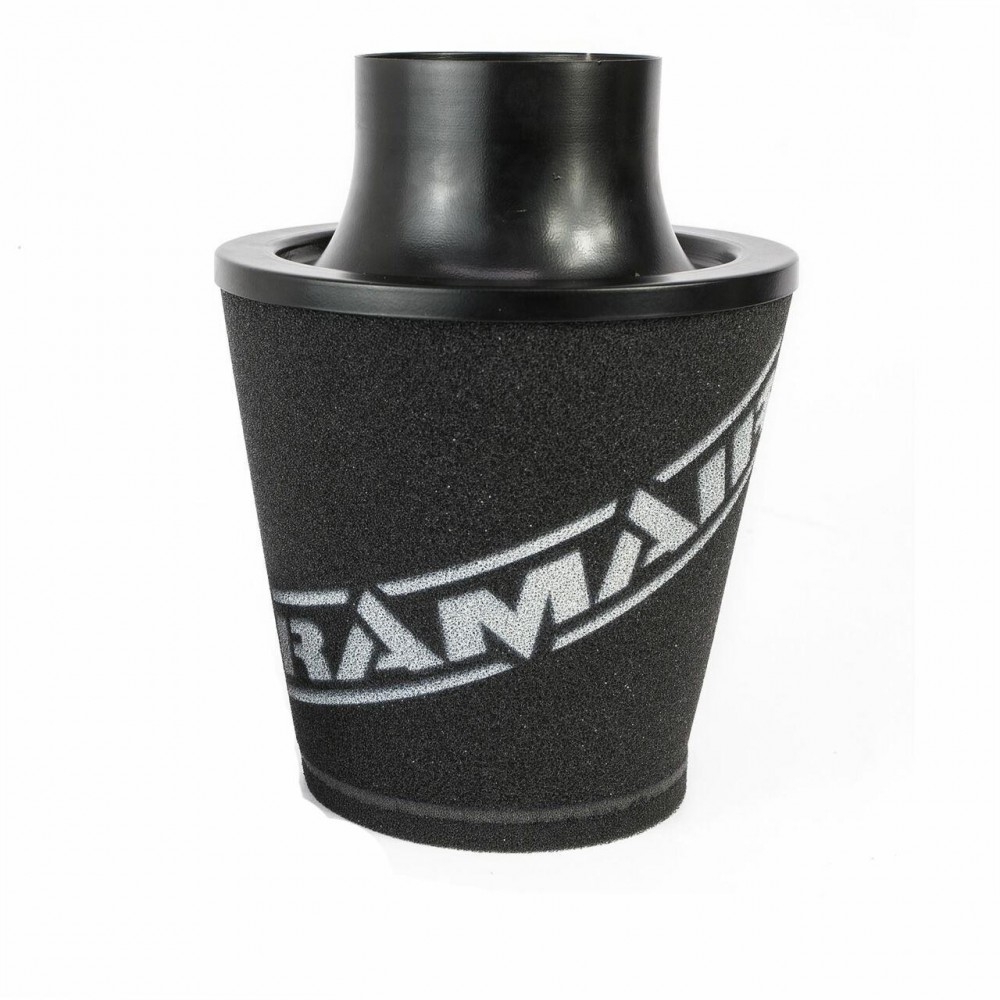 Ramair Medium Foam Filter Aluminium Base 90mm (3.5inch)OD Black with Silicone Coupler