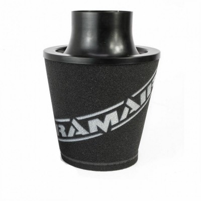 Ramair Medium Foam Filter Aluminium Base 90mm (3.5inch)OD Black with Silicone Coupler