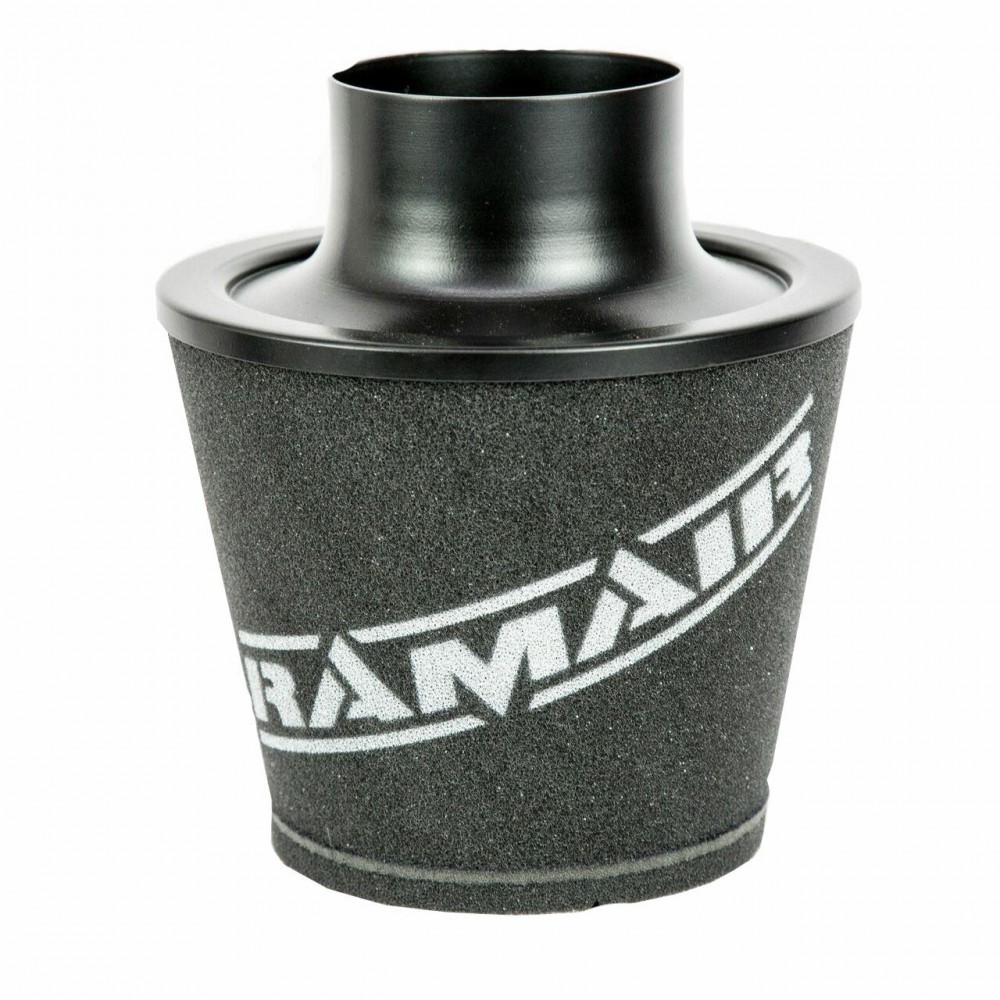 Ramair Large Foam Filter Aluminium Base 100mm (3.9inch) OD Black with Silicone Coupler